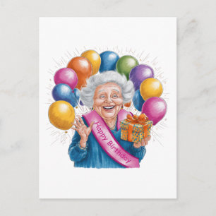 Happy Birthday Funny Nana Invitation Postcard