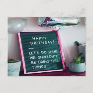 Happy Birthday! Funny Naughty Trouble Postcard