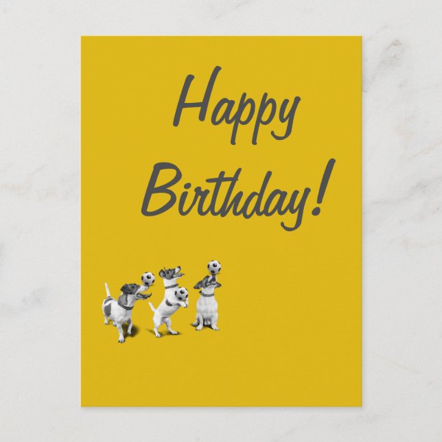 Happy birthday funny sport dogs card (Front)