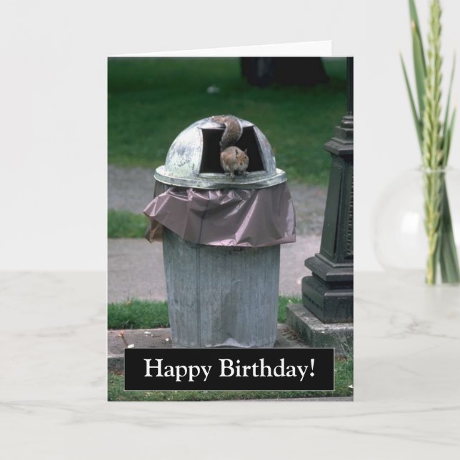 Happy Birthday Funny Squirrel Card (Front)