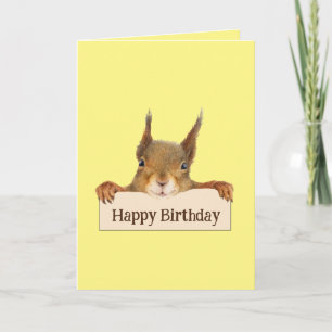 Happy Birthday Funny Squirrel Custom Text  Card