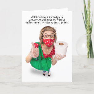 Happy Birthday Funny Toilet Paper Covid-19 Humour Holiday Card