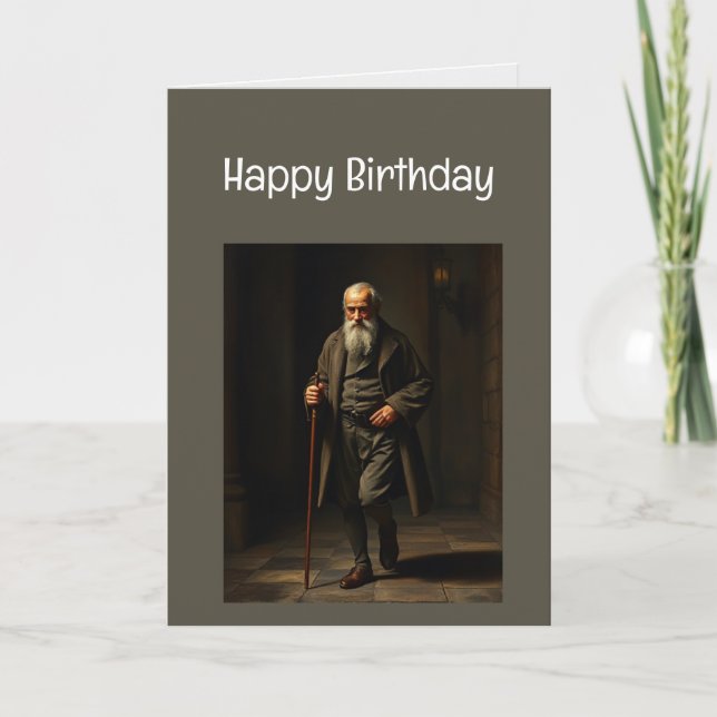 Happy Birthday Funny Young now Old Card (Front)