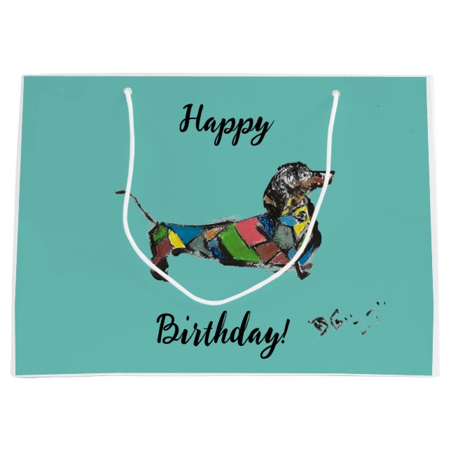 Happy Birthday G Large Gift Bag (Front)