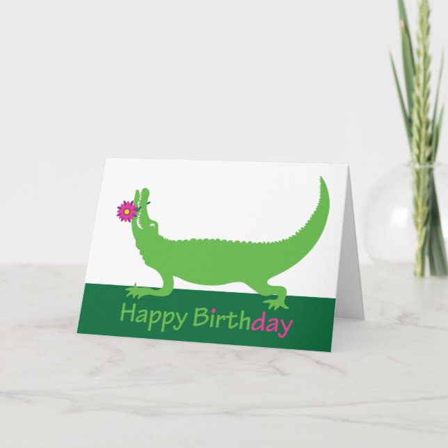 Happy Birthday Gator Greeting Card (Front)
