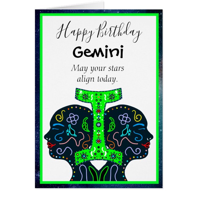 Happy Birthday Gemini friend or family member (Front)