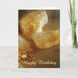 Happy Birthday Gemstones Crystal Birthday Card
