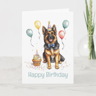 Happy Birthday German Shepherd Dog Card