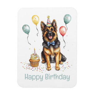 Happy Birthday German Shepherd Dog Magnet