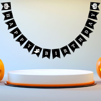Happy Birthday Ghost-Pumpkin Halloween Bunting