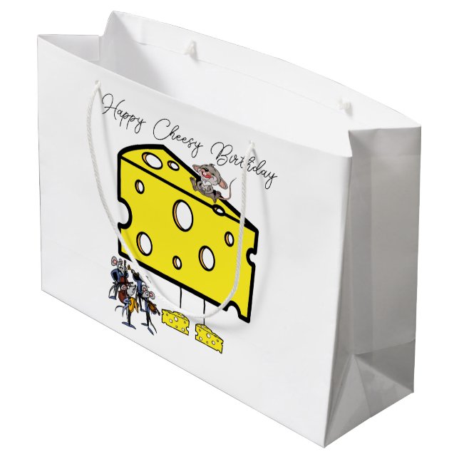 Happy Birthday Gift Bag Cheesy Birthday (Back Angled)