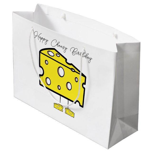 Happy Birthday Gift Bag Cheesy Birthday (Back Angled)