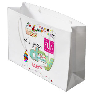Happy Birthday Gift Bag FUN Cupcake