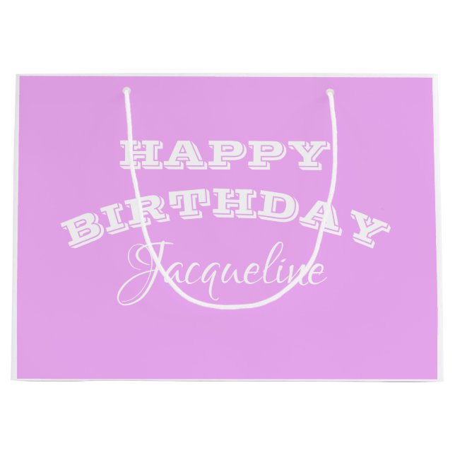 Happy Birthday Gift For Her Simple Script Chic Large Gift Bag (Front)