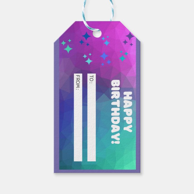 Happy Birthday Gift Tag (Purple) (Front)