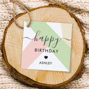 Happy Birthday Gift Tags, Birthday Tags, Slashes Favour Tags