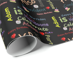 Happy Birthday Gift Wrapping Paper Adam