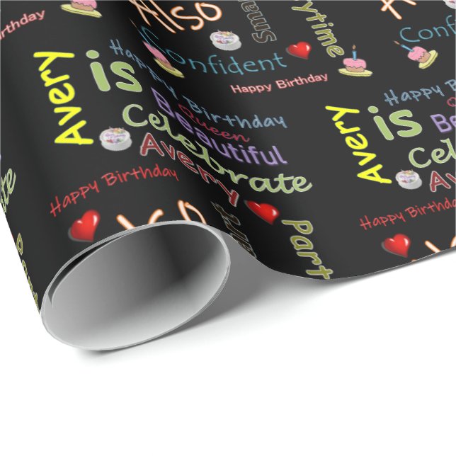 Happy Birthday Gift Wrapping Paper Avery (Roll Corner)