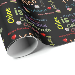 Happy Birthday Gift Wrapping Paper Chloe