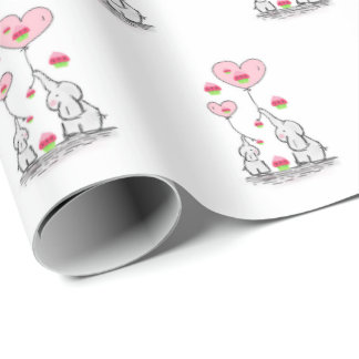 Happy Birthday Gift Wrapping Paper Elephant