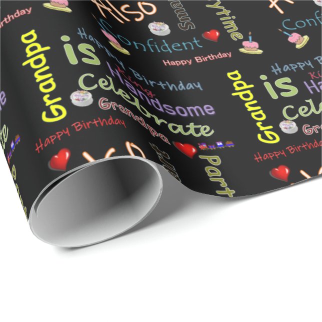 Happy Birthday Gift Wrapping Paper Grandpa (Roll Corner)