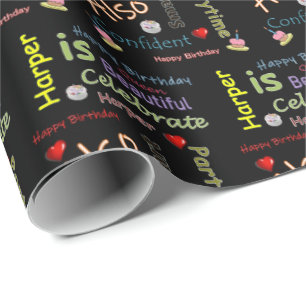 Happy Birthday Gift Wrapping Paper Harper