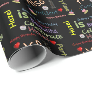 Happy Birthday Gift Wrapping Paper Hazel