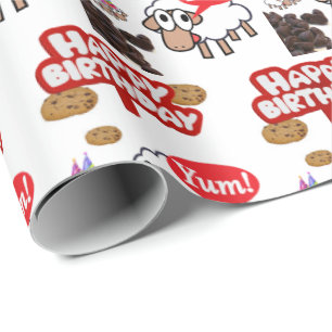 Happy Birthday Gift Wrapping Paper Lamb
