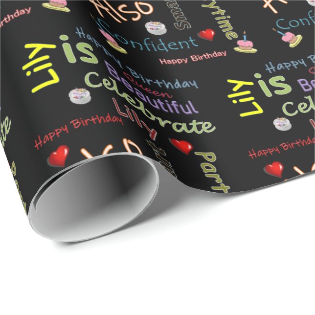 Happy Birthday Gift Wrapping Paper Lily (Roll Corner)