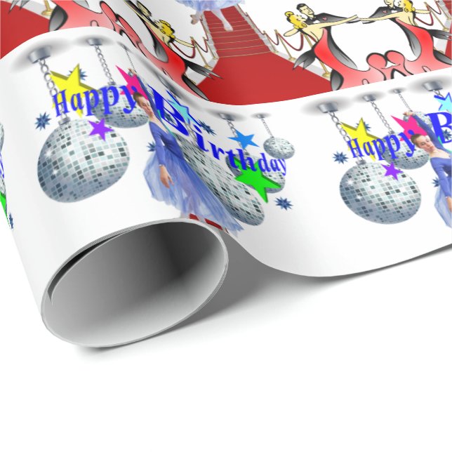 Happy Birthday Gift Wrapping Paper Red Carpet (Roll Corner)