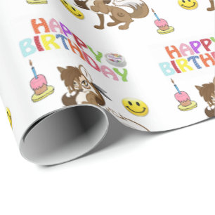 Happy Birthday Gift Wrapping Paper Wolf