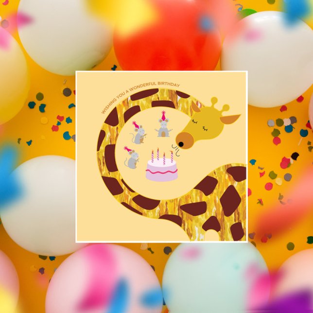 Happy Birthday - Giraffe and friends Card (Creator Uploaded)