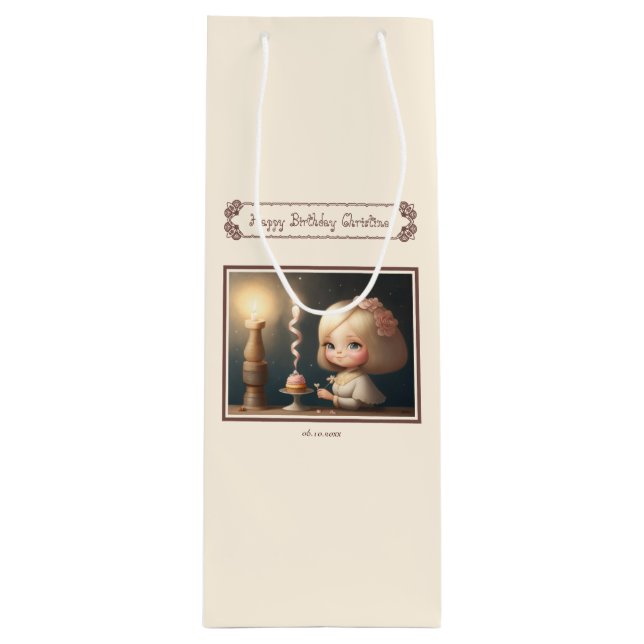 Happy Birthday Girl 01 Wine Gift Bag (Front)