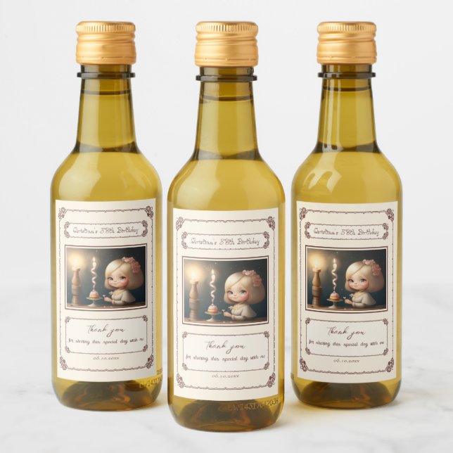 Happy Birthday Girl 01 Wine Label (Bottles)