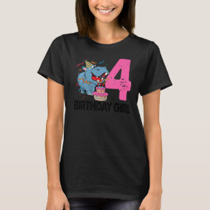 Happy Birthday Girl 4 Women Hippopotamus Party T-Shirt
