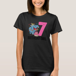 Happy Birthday Girl 7 Women Hippopotamus Party T-Shirt