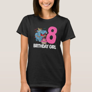Happy Birthday Girl 8 Women Hippopotamus Party 1 T-Shirt