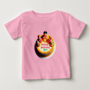 Happy Birthday Girl" Baby Fine Jersey T-Shirt with