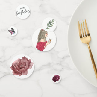 Happy birthday girl  confetti