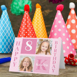 Happy Birthday Girl Cute Custom Photo Pink Card<br><div class="desc">Cool 2 photo square happy birthday card for a little girl or toddler. Celebrate your child's birthday with cute photographs of them on this add your own photograph postcard with adorable pretty pink squares. Add their name and age.</div>