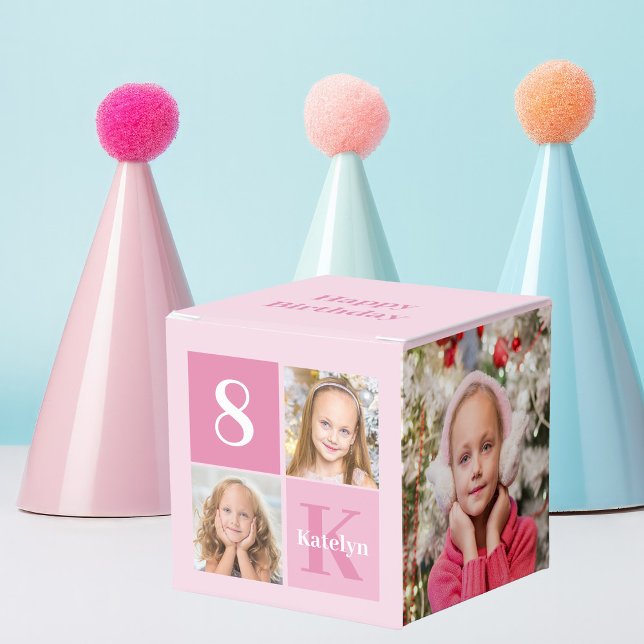 Happy Birthday Girl Cute Custom Photo Pink Party Favour Box (Creator Uploaded)