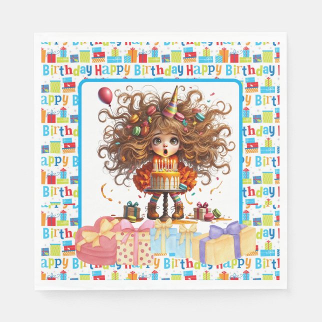 Happy Birthday Girl  Napkin (Front)