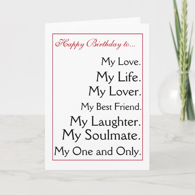 Happy Birthday girlfriend.boyfriend,wife,husband Card (Front)
