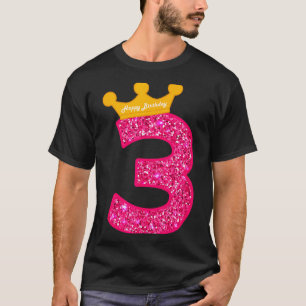 Happy birthday girls 3rd party 3 years old bday T-Shirt