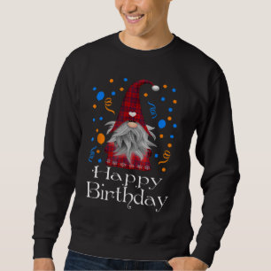 Happy Birthday Gnome Lovers Gift Cute Heart Buffal Sweatshirt