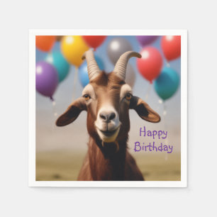 Happy Birthday Goat Napkin