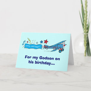 Happy Birthday Godson Aeroplane Card