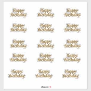 Happy birthday gold balloon style text modern