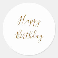 Happy Birthday Gold Custom Colour Text White