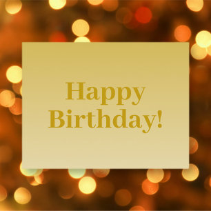 Happy birthday! Gold (editable ombre colour) Postcard